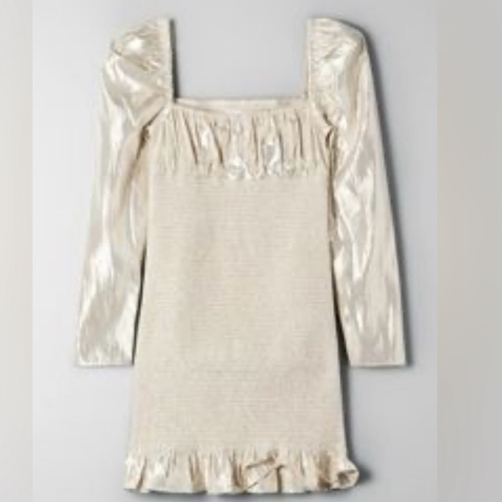 Aritzia Wilfred Ballad Dress metallic gold ✨